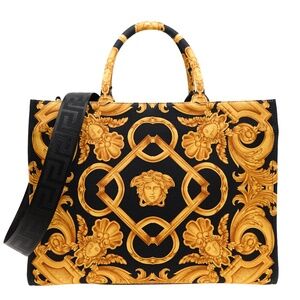 Versace Medusa Large Tote Shoulder Bag Baroque Fabric New